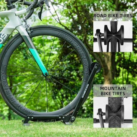 Stojak rowerowy na przednie koło stabilny składany - czarny Stojak rowerowy na przednie koło stabilny składany - czarny