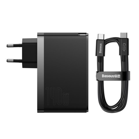 Szybka ładowarka GaN5 Pro 2xUSB-C+USB-A 140W EU - czarna Szybka ładowarka GaN5 Pro 2xUSB-C+USB-A 140W EU - czarna