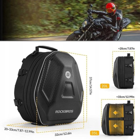 Torba motocyklowa plecak na kask mocowana na bak lub siedzeniu 35l - czarna Torba motocyklowa plecak na kask mocowana na bak lub siedzeniu 35l - czarna