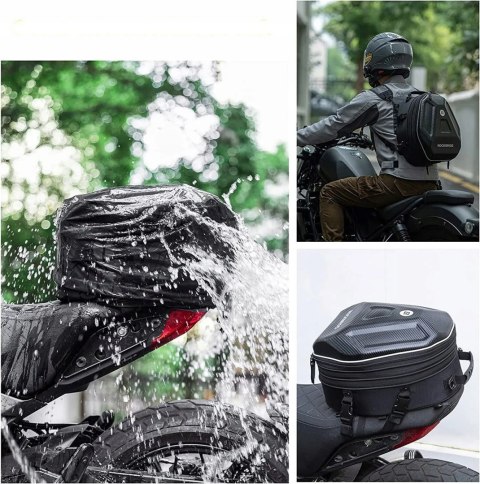 Torba motocyklowa plecak na kask mocowana na bak lub siedzeniu 35l - czarna Torba motocyklowa plecak na kask mocowana na bak lub siedzeniu 35l - czarna