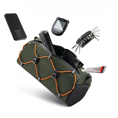 Torba rowerowa mocowana na kierownicę 2.2l - zielona Torba rowerowa mocowana na kierownicę 2.2l - zielona