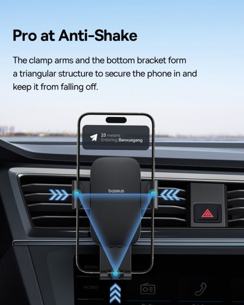 Uchwyt samochodowy na telefon grawitacyjny na kratkę nawiewu Metal Age 3 - czarny