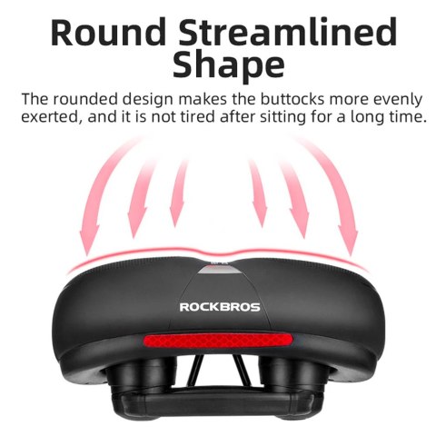Wygodne komfortowe siodełko rowerowe z odblaskami - czarno-czerwone Wygodne komfortowe siodełko rowerowe z odblaskami - czarno-czerwone