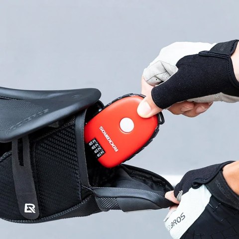 Zapięcie blokada rowerowe z linką zwijaną i zamkiem szyfrowym - czerwone Zapięcie blokada rowerowe z linką zwijaną i zamkiem szyfrowym - czerwone