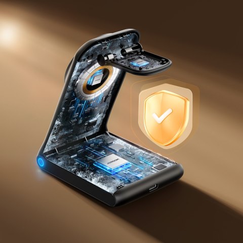 3w1 Ładowarka bezprzewodowa stacja ładująca z MagSafe - czarna 3w1 Ładowarka bezprzewodowa stacja ładująca z MagSafe - czarna