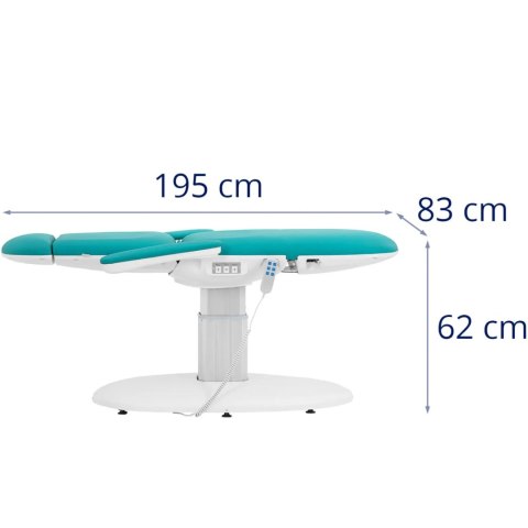 Fotel kosmetyczny do masażu tatuażu elektryczny TIVOLI - niebieski