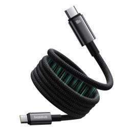 Kabel przewód Tungsten Gold z organizerem magnetycznym USB-C 100W 1m - czarny