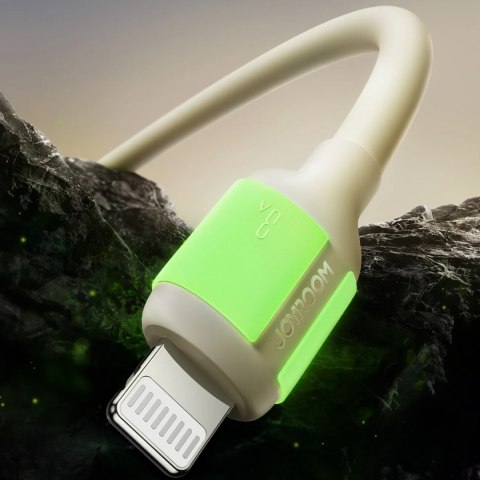 Kabel przewód USB-A - iPhone Lightning z fluorescencyjną końcówką 1.2m - beżowy Kabel przewód USB-A - iPhone Lightning z fluorescencyjną końcówką 1.2m - beżowy