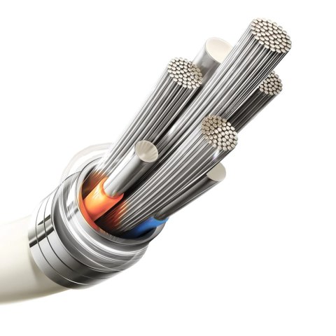 Kabel przewód USB-A - iPhone Lightning z fluorescencyjną końcówką 1.2m - beżowy Kabel przewód USB-A - iPhone Lightning z fluorescencyjną końcówką 1.2m - beżowy