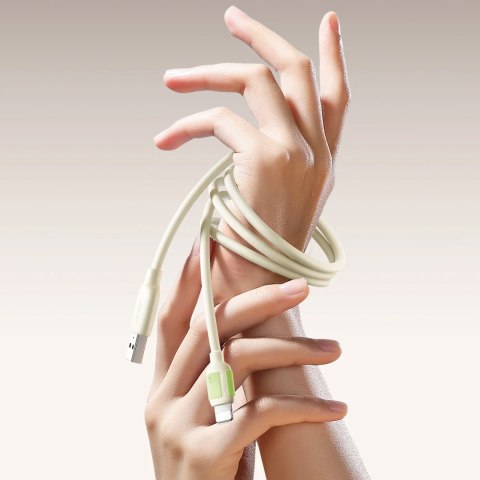 Kabel przewód USB-A - iPhone Lightning z fluorescencyjną końcówką 1.2m - beżowy Kabel przewód USB-A - iPhone Lightning z fluorescencyjną końcówką 1.2m - beżowy