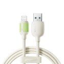 Kabel przewód USB-A - iPhone Lightning z fluorescencyjną końcówką 3A 2m - beżowy Kabel przewód USB-A - iPhone Lightning z fluorescencyjną końcówką 3A 2m - beżowy