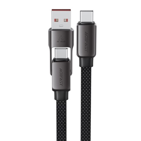 Kabel przewód USB-C - USB-A / USB-C 480Mb/s 3A 0.2m - czarny Kabel przewód USB-C - USB-A / USB-C 480Mb/s 3A 0.2m - czarny