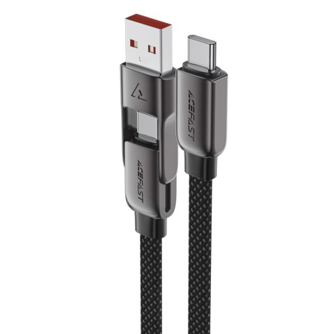 Kabel przewód USB-C - USB-A / USB-C 480Mb/s 3A 0.2m - czarny Kabel przewód USB-C - USB-A / USB-C 480Mb/s 3A 0.2m - czarny