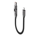 Kabel przewód USB-C - USB-A / USB-C 480Mb/s 3A 0.2m - czarny Kabel przewód USB-C - USB-A / USB-C 480Mb/s 3A 0.2m - czarny