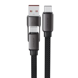 Kabel przewód USB-C - USB-A / USB-C 480Mb/s 3A 1.2m - czarny