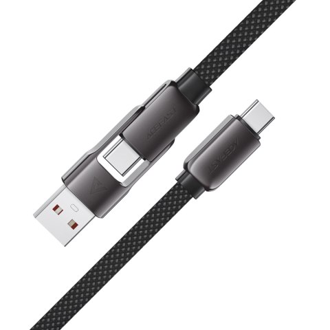Kabel przewód USB-C - USB-A / USB-C 480Mb/s 3A 1.2m - czarny Kabel przewód USB-C - USB-A / USB-C 480Mb/s 3A 1.2m - czarny