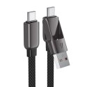 Kabel przewód USB-C - USB-A / USB-C 480Mb/s 3A 1.2m - czarny Kabel przewód USB-C - USB-A / USB-C 480Mb/s 3A 1.2m - czarny