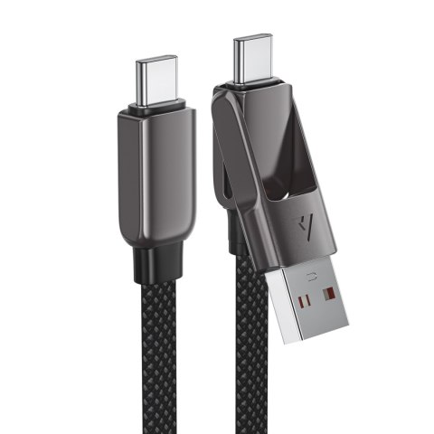 Kabel przewód USB-C - USB-A / USB-C 480Mb/s 3A 1.2m - czarny Kabel przewód USB-C - USB-A / USB-C 480Mb/s 3A 1.2m - czarny