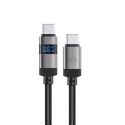 Kabel przewód USB-C - USB-C z wyświetlaczem 480Mb/s 66W 1.2m - czarny Kabel przewód USB-C - USB-C z wyświetlaczem 480Mb/s 66W 1.2m - czarny
