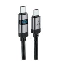 Kabel przewód USB-C - USB-C z wyświetlaczem 480Mb/s 66W 1.2m - czarny Kabel przewód USB-C - USB-C z wyświetlaczem 480Mb/s 66W 1.2m - czarny