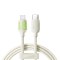 Kabel przewód USB-C - iPhone Lightning z fluorescencyjną końcówką 2m 30W - beżowy