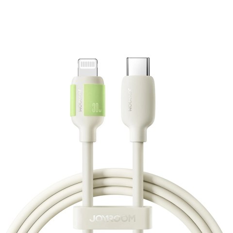 Kabel przewód USB-C - iPhone Lightning z fluorescencyjną końcówką 30W 1.2m - beżowy Kabel przewód USB-C - iPhone Lightning z fluorescencyjną końcówką 30W 1.2m - beżowy