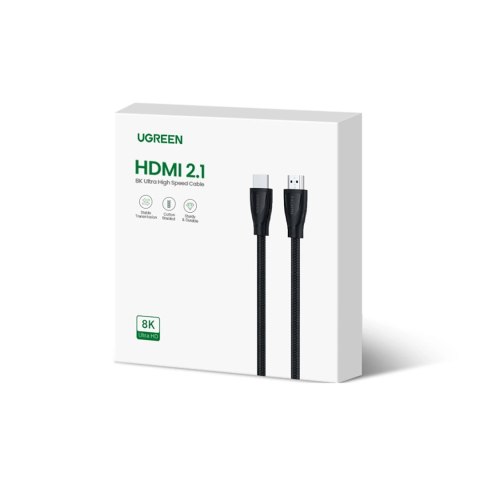 Kabel przewód audio video HDMI 2.1 8K 60Hz 4K 120Hz 1m - czarny Kabel przewód audio video HDMI 2.1 8K 60Hz 4K 120Hz 1m - czarny
