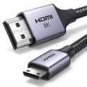 Kabel przewód mini HDMI - HDMI 2.1 8K 1m - szary