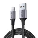 Kabel przewód w oplocie USB-A - iPhone Lightning MFi 1.5m - czarny