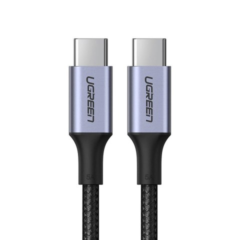 Kabel przewód w opocie USB-C - USB-C PD QC FCP 100W 5A 480Mb/s 1.5m - szary