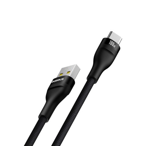 Kabel przewód wytrzymały Flash 2 USB-A - USB-C 100W 1m - czarny