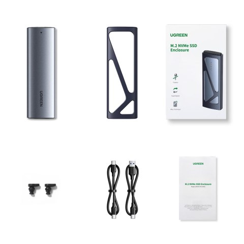 Obudowa kieszeń na dysk M.2 NVMe 10Gbps + kabel USB-C - USB-A / USB-C - USB-C - czarna