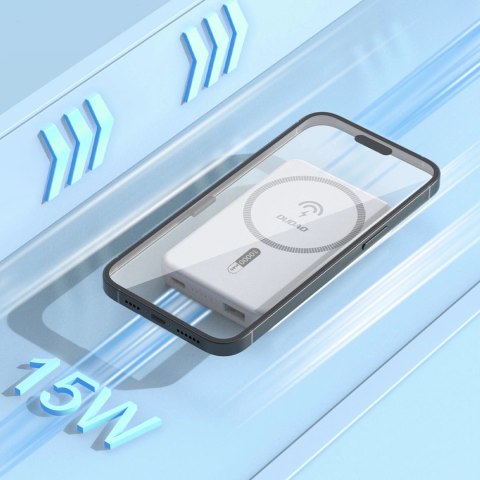 Powerbank K14S+ 10000mAh z podstawką 20W USB-A / USB-C / MagSafe - biały Powerbank K14S+ 10000mAh z podstawką 20W USB-A / USB-C / MagSafe - biały