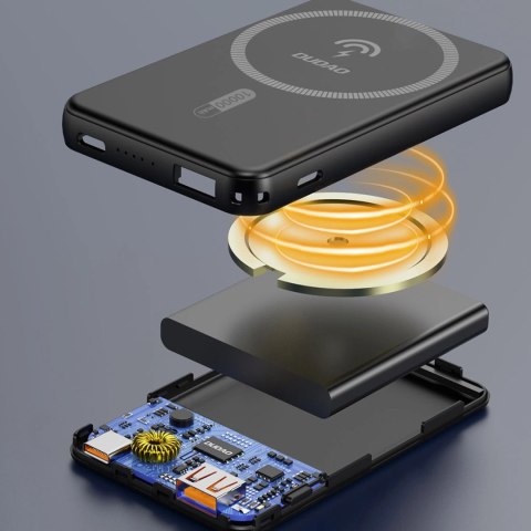 Powerbank K14S+ 10000mAh z podstawką 20W USB-A / USB-C / MagSafe - czarny Powerbank K14S+ 10000mAh z podstawką 20W USB-A / USB-C / MagSafe - czarny