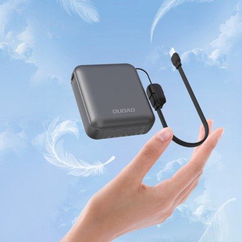 Powerbank K22+ 10000mAh z zawieszką kablem 22.5W USB-C - szary Powerbank K22+ 10000mAh z zawieszką kablem 22.5W USB-C - szary