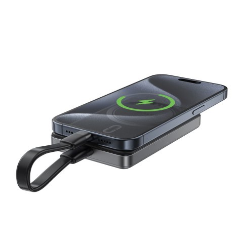 Powerbank magnetyczny 10000mAh PD20W MagSafe ultra cienki - czarny Powerbank magnetyczny 10000mAh PD20W MagSafe ultra cienki - czarny
