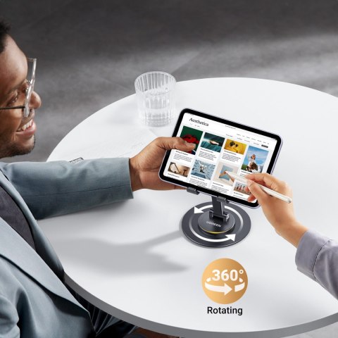 Stojak biurkowy uchwyt na telefon tablet - czarny Stojak biurkowy uchwyt na telefon tablet - czarny