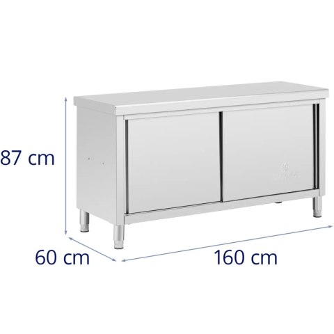 Stół blat roboczy centralny z szafką przelotową STAL 160 x 60 cm