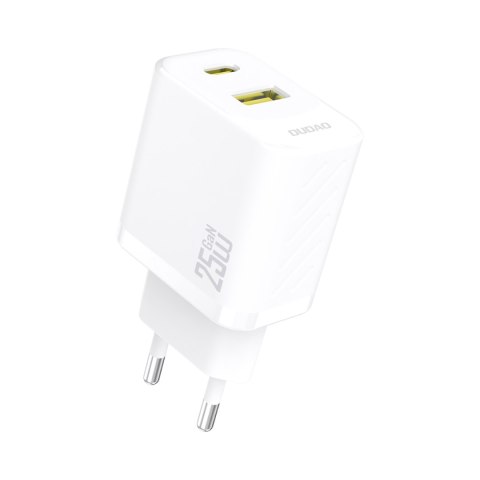 Szybka ładowarka sieciowa 25W USB-A USB-C - biała Szybka ładowarka sieciowa 25W USB-A USB-C - biała