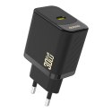 Szybka ładowarka sieciowa 30W PD GaN USB-C - czarna Szybka ładowarka sieciowa 30W PD GaN USB-C - czarna
