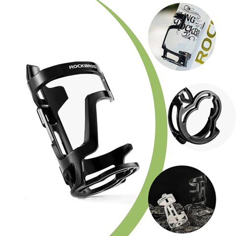 Uchwyt rowerowy na butelkę bidon mocowanie szyjką do dołu - czarny Uchwyt rowerowy na butelkę bidon mocowanie szyjką do dołu - czarny