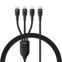 3w1 Kabel przewód Flash Series 3 100W USB-C - 2x USB-C iPhone Lightning 1.5m - czarny