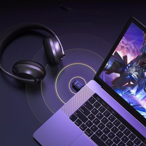 Adapter audio transmiter Bluetooth 5.3 aptX USB-C - czarny Adapter audio transmiter Bluetooth 5.3 aptX USB-C - czarny