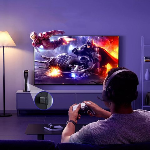 Adapter audio transmiter Bluetooth 5.3 aptX USB-C - czarny Adapter audio transmiter Bluetooth 5.3 aptX USB-C - czarny