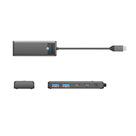 Hub PAPW2AC-C3 rozdzielacz USB-C na USB-A USB-C - czarny Hub PAPW2AC-C3 rozdzielacz USB-C na USB-A USB-C - czarny