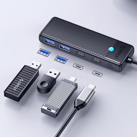 Hub PAPW2AC-C3 rozdzielacz USB-C na USB-A USB-C - czarny Hub PAPW2AC-C3 rozdzielacz USB-C na USB-A USB-C - czarny