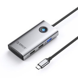 Hub PW11-5P rozdzielacz USB-C na USB-A USB-C PD HDMI - szary