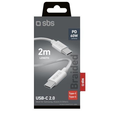 Kabel przewód PD USB-C 60W 2m - szary Kabel przewód PD USB-C 60W 2m - szary