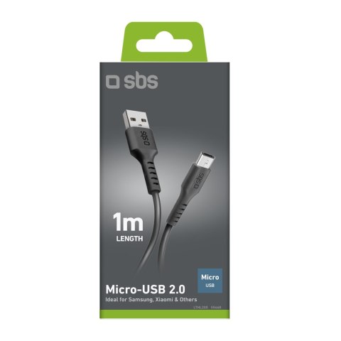 Kabel przewód USB-A - Micro-USB 1m - czarny Kabel przewód USB-A - Micro-USB 1m - czarny