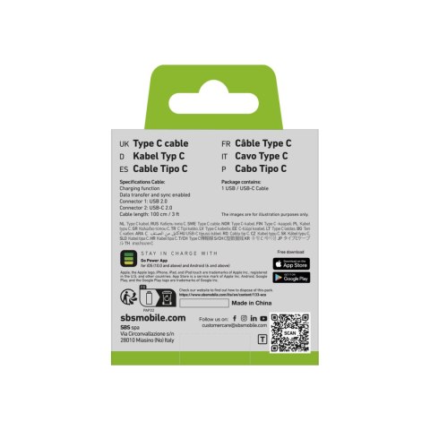 Kabel przewód USB-A - USB-C 1m - czarny Kabel przewód USB-A - USB-C 1m - czarny